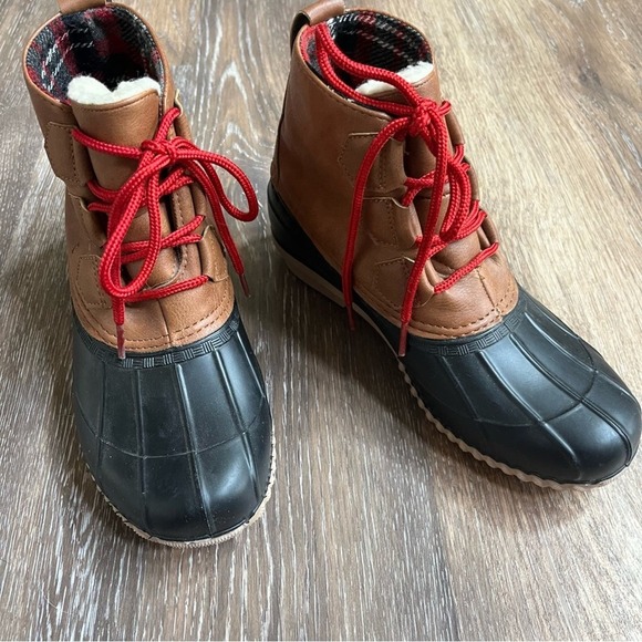 Magellan Women’s Outdoor Duck Boots Black Brown Size 7 - Picture 4 of 9